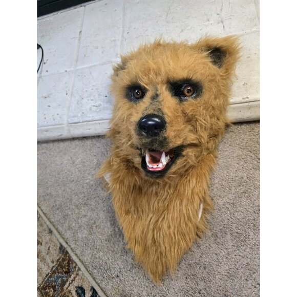 Spirit Bear Mask Adult Halloween Costume Overhead Moving Mouth Realistic - Picture 1 of 10